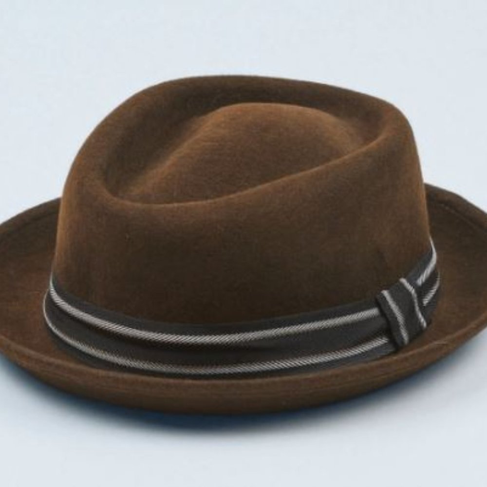 Unisex Santa Fe Brown Urban Felt Hat -  Handmade